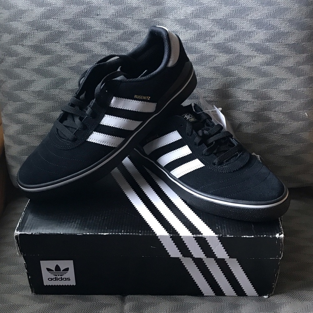 New Adidas Busenitz Vulc ADV Black Skate Shoes Rare 2017 10.5